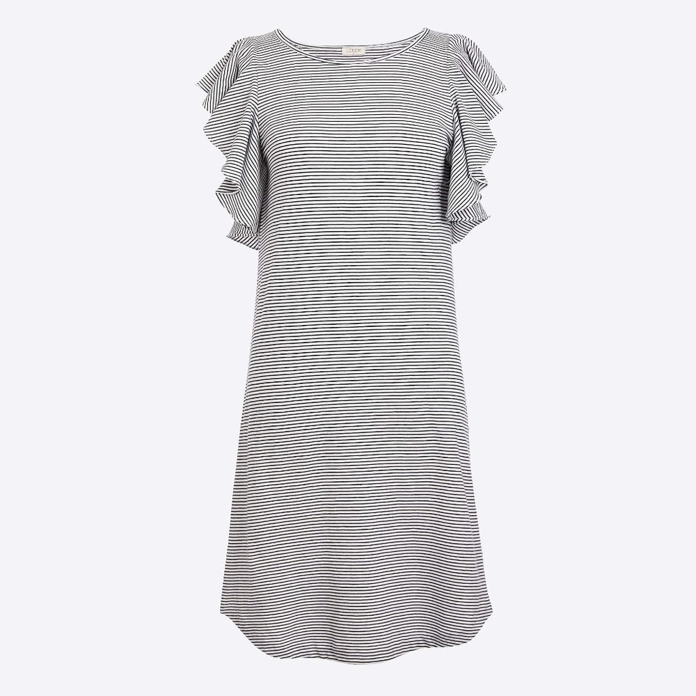 J. Crew | Striped Ruffle Sleeve Dress